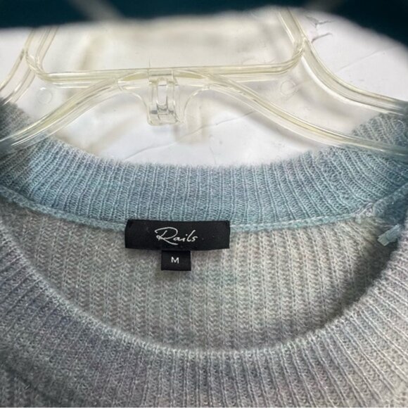 RAILS Venus Sweater Blue Rainbow Striped Lightweight Crew Neck Fairy Soft Top M - Picture 9 of 16